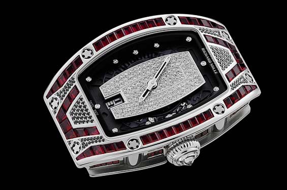 Replica Richard Mille RM 007 White Gold Pavé Red and Black and White Watch
